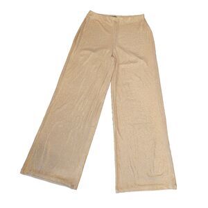 Gold Size M glitter Lounge Pants Glamcore Soft Metallic Shimmer Stretch Eurogirl